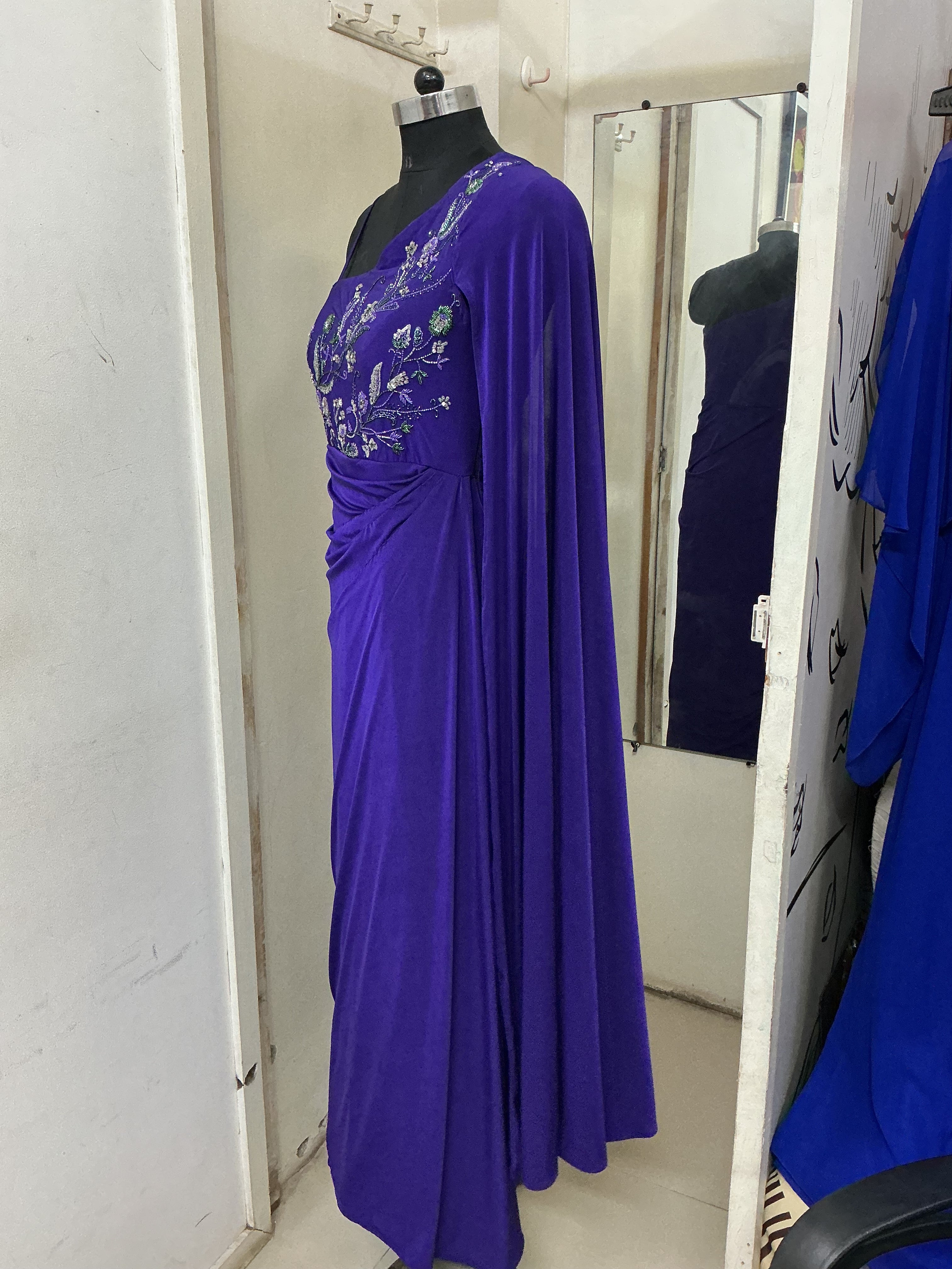 Indo western gown saree